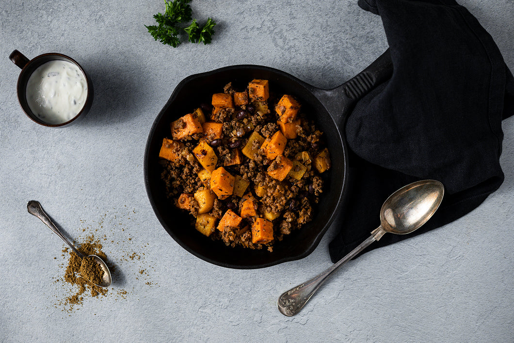 SWEET POTATO BEEF HASH